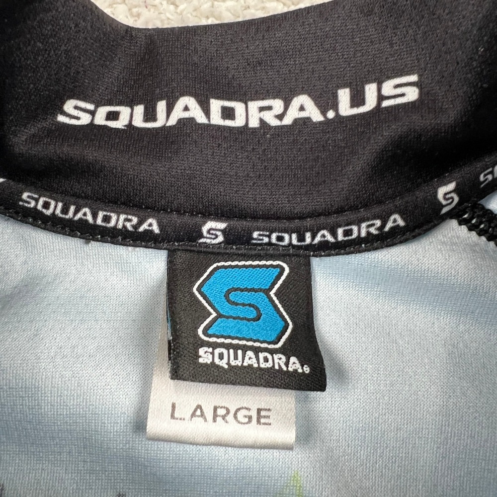 Squadra Mens Premier Cycling Jersey Large Blue Grey Full Zip Dayka Hackett 1246 - Picture 3 of 10